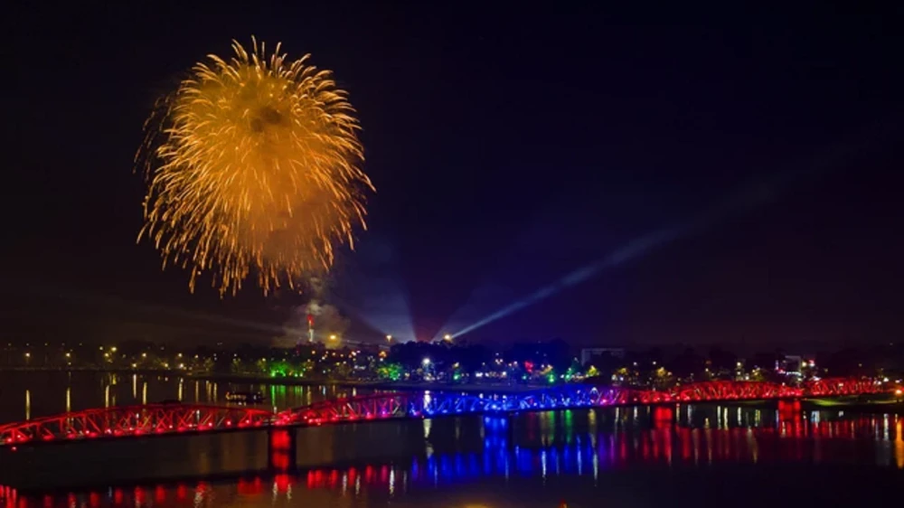 Bắn pháo hoa tầm cao chào xuân
