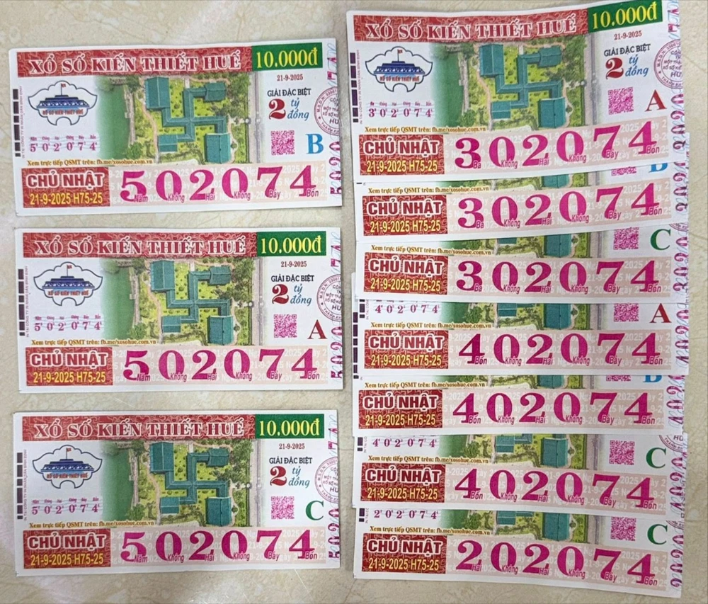 trúng 3 tờ vé số độc đắc
