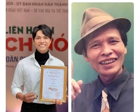 Tô Tuấn Dũng có ông ngoại là gương mặt nổi tiếng của làng chèo: Ảnh FBNV.