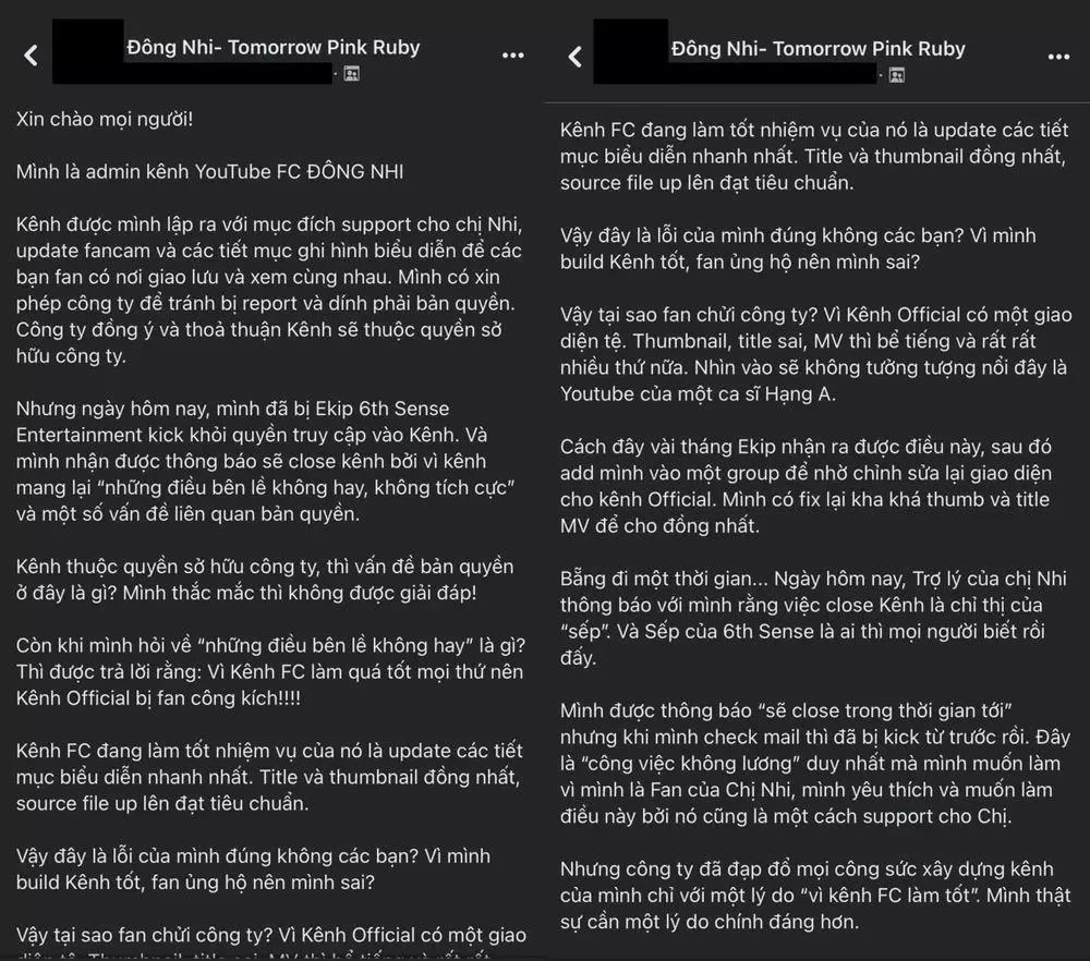 Nguyên văn bài tố cáo của Fan hâm mộ lâu năm đối với ê-kíp Đông Nhi. Ảnh: Chụp màn hình.