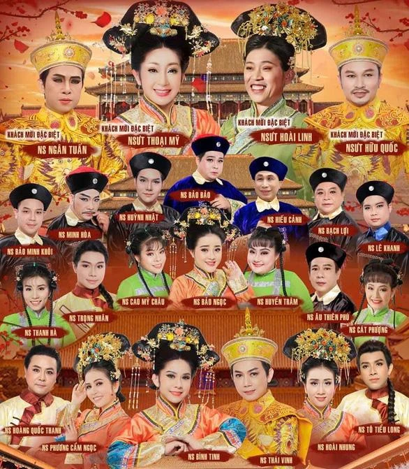 Dàn diễn viên tham gia vở diễn "Hoàn Châu cách cách". Ảnh: Facebook Hữu Quốc