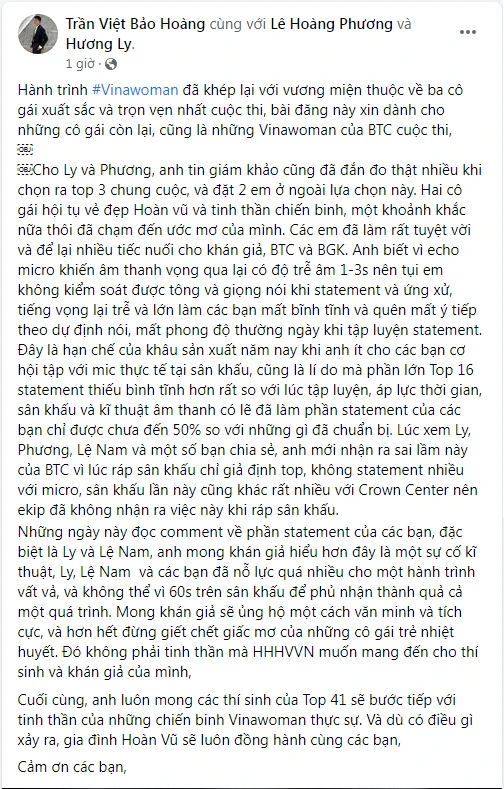 Nguyên văn bài chia sẻ của nam CEO. Ảnh: chụp màn hình.