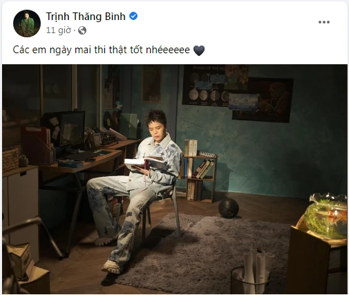 Lời chúc của Trịnh Thăng Bình gửi đến các sĩ tử 2004. Ảnh: chụp màn hình.