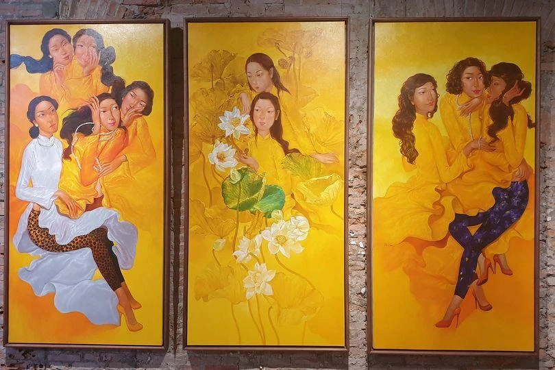 Tác Phẩm "Duyên" của Đặng Thị Thu An. Ảnh: VĂN HÀ.