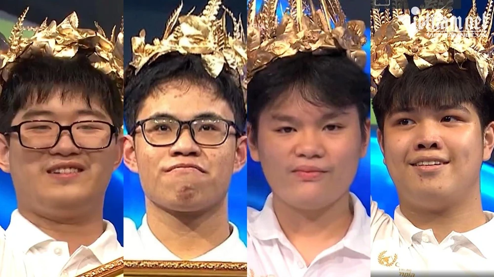 Bốn thí sinh góp mặt tại cuộc thi chung kết năm Đường lên đỉnh Olympia năm 2022 gồm Anh Đức, Đình Tùng, Nguyên Sơn và Nguyên Vũ (từ trái sang). Bốn thí sinh góp mặt tại cuộc thi chung kết năm Đường lên đỉnh Olympia năm 2022 gồm Anh Đức, Đình Tùng, Nguyên Sơn và Nguyên Vũ (từ trái sang).