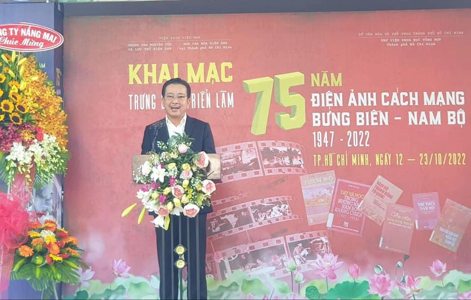 Ông Võ Trọng Nam, Phó Giám đốc Sở VH&amp;TT TP.HCM phát biểu tại buổi lễ. Ảnh: VĂN HÀ