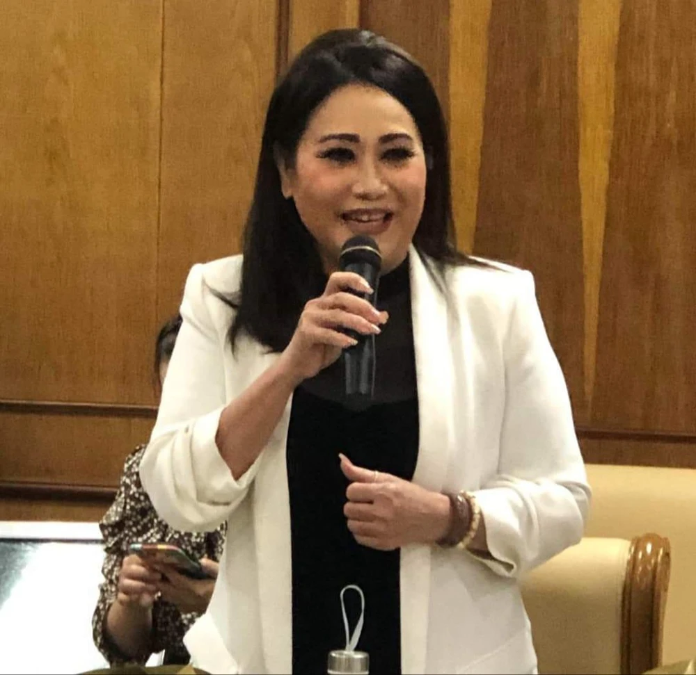 NSƯT Thanh Hằng chia sẻ tại họp báo. Ảnh: HÀ NGUYỄN NSƯT Thanh Hằng chia sẻ tại họp báo. Ảnh: HÀ NGUYỄN