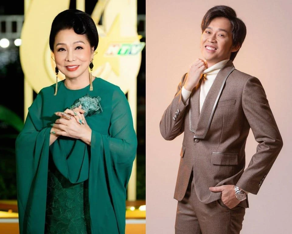 NSND Bạch Tuyết và NSƯT Hoài Linh. Ảnh: FBNV