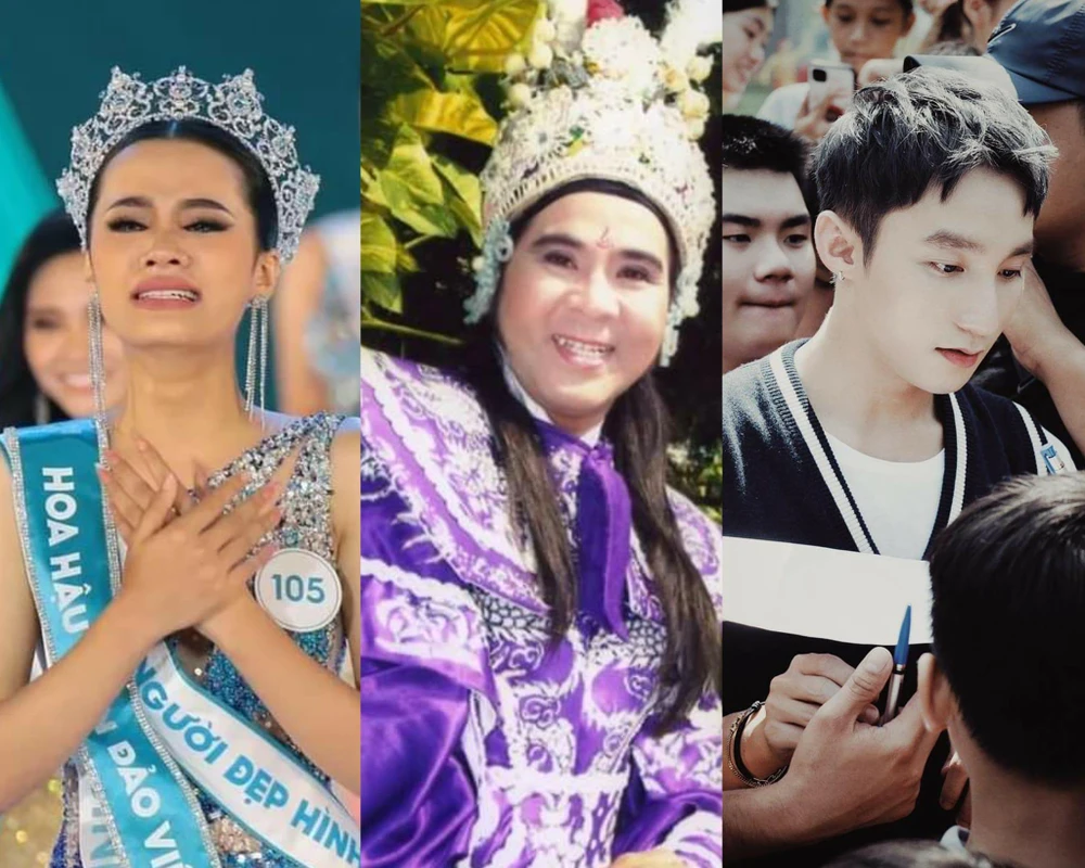 Từ trái sang: Hoa hậu Đinh Phương Như, nghệ sĩ Bạch Long và Sơn Tùng M-TP