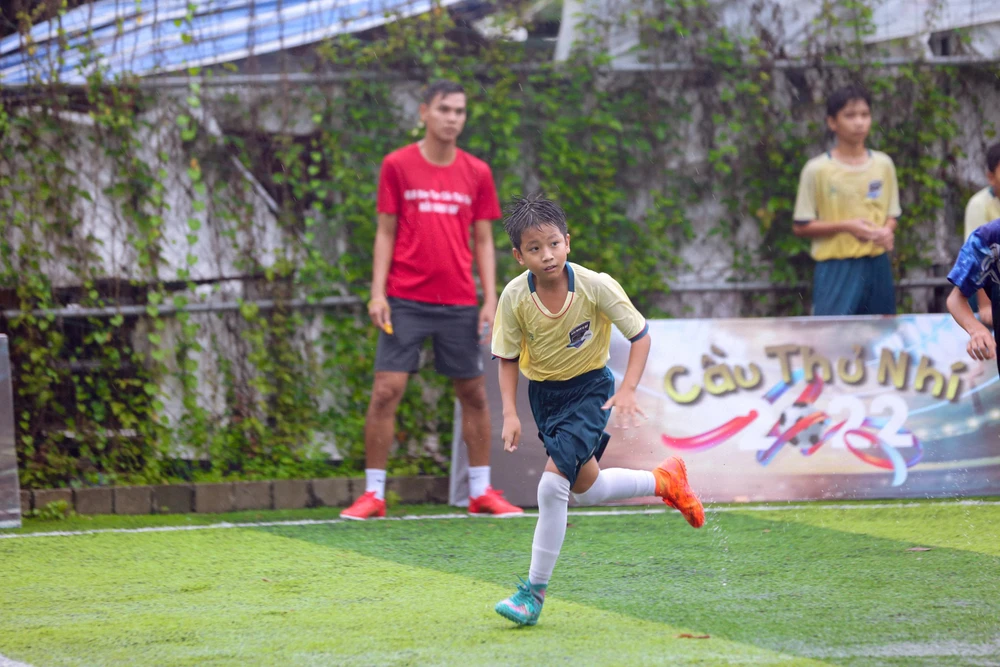 Cầu thủ nhí Mã Hoàng Thiện. Ảnh: CTCC