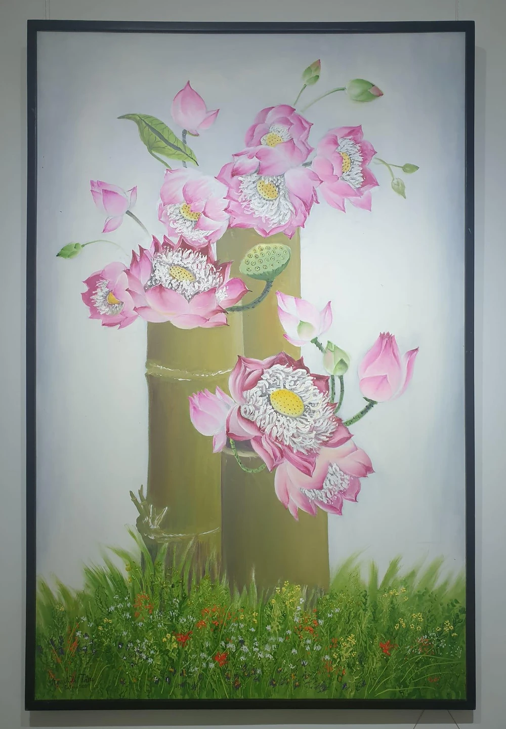 Tác phẩm "Sen Việt". Ảnh: HÀ NGUYỄN