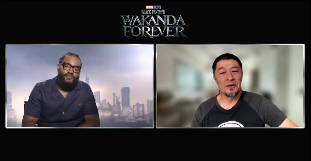 Đạo diễn Ryan Coogler trò chuyện với đạo diễn Charlie Nguyễn. Ảnh: Chụp màn hình.