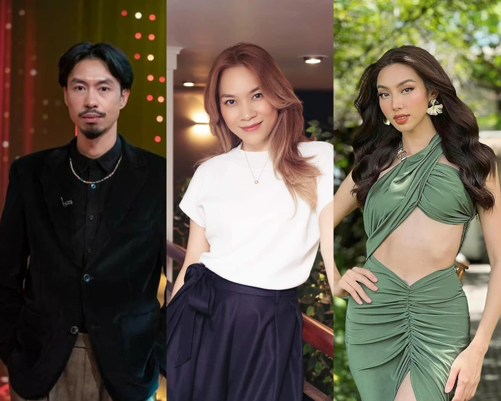 Từ trái sang: Đen Vâu, Mỹ Tâm và Hoa hậu Thùy Tiên. Ảnh: FBNV