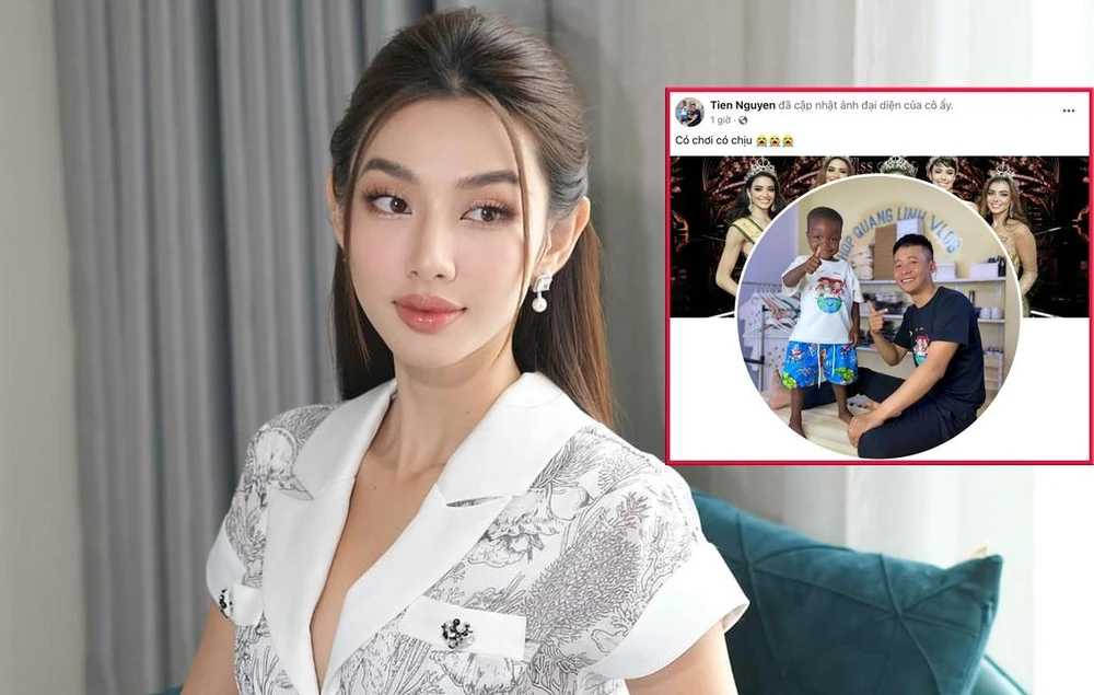 Trang cá nhân với hơn 700.000 lượt theo dõi của Thùy Tiên thay ảnh đại diện là Quang Linh và cậu bé Angola. Ảnh: Chụp màn hình