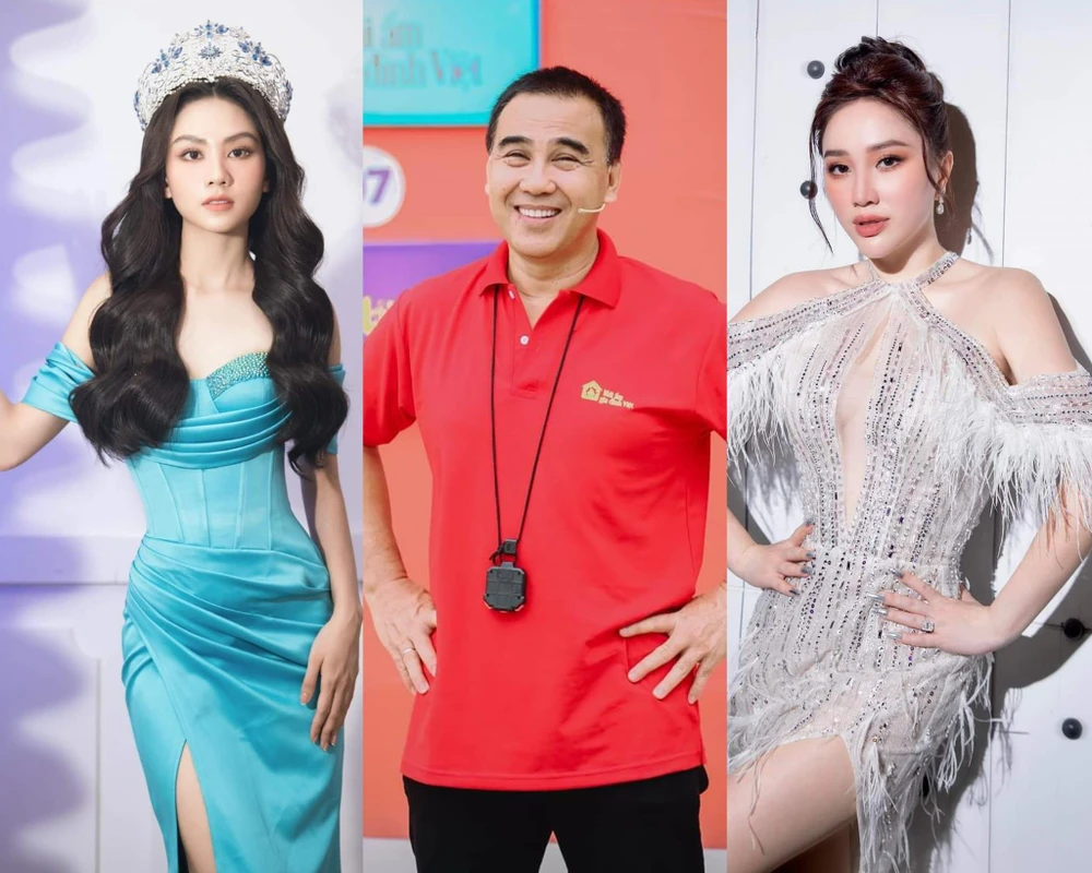 Từ trái sang: hoa hậu Mai Phương, MC Quyền Linh và ca sĩ Bảo Thy. Ảnh: FBNV