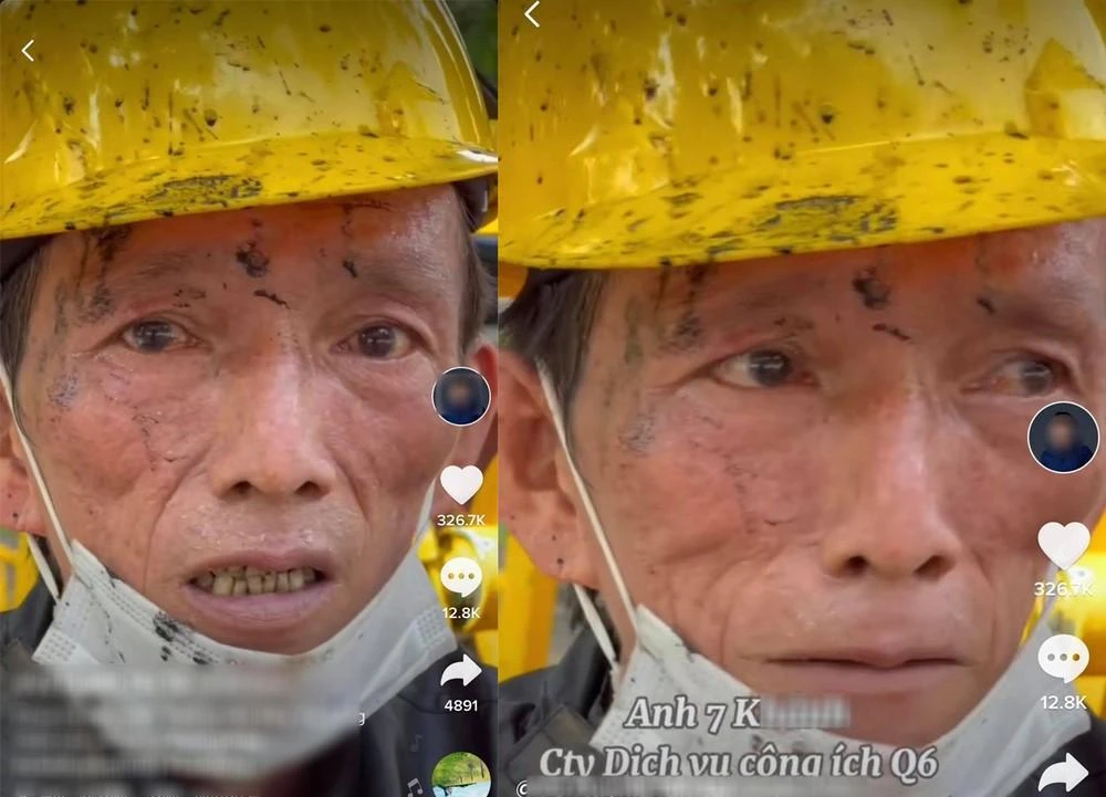 Video chia sẻ của công nhân móc cống nhận được sự quan tâm của khán giả. Ảnh: NVCC