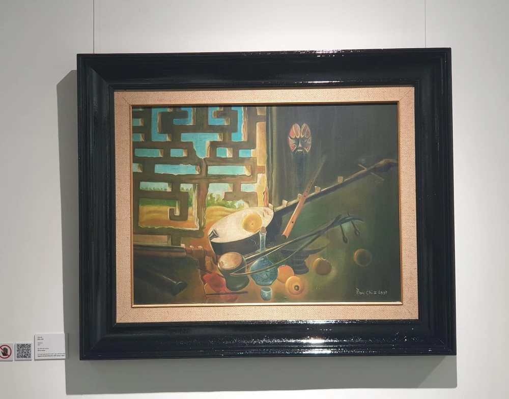 Tác phẩm "Tĩnh vật" vẽ năm 1997 của hoạ sĩ Bửu Chỉ. Ảnh: VĂN HÀ.