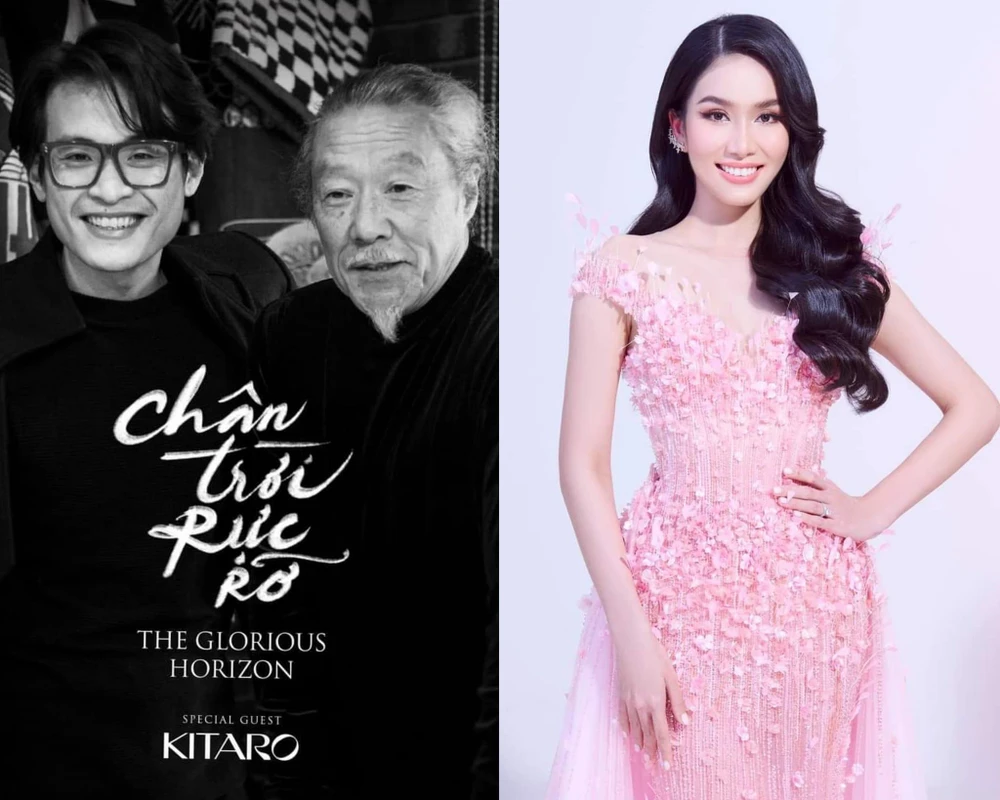 Từ trái sang: Hà Anh Tuấn, Kitaro và Á hậu Phương Anh. Ảnh: FBNV Từ trái sang: Hà Anh Tuấn, Kitaro và Á hậu Phương Anh. Ảnh: FBNV