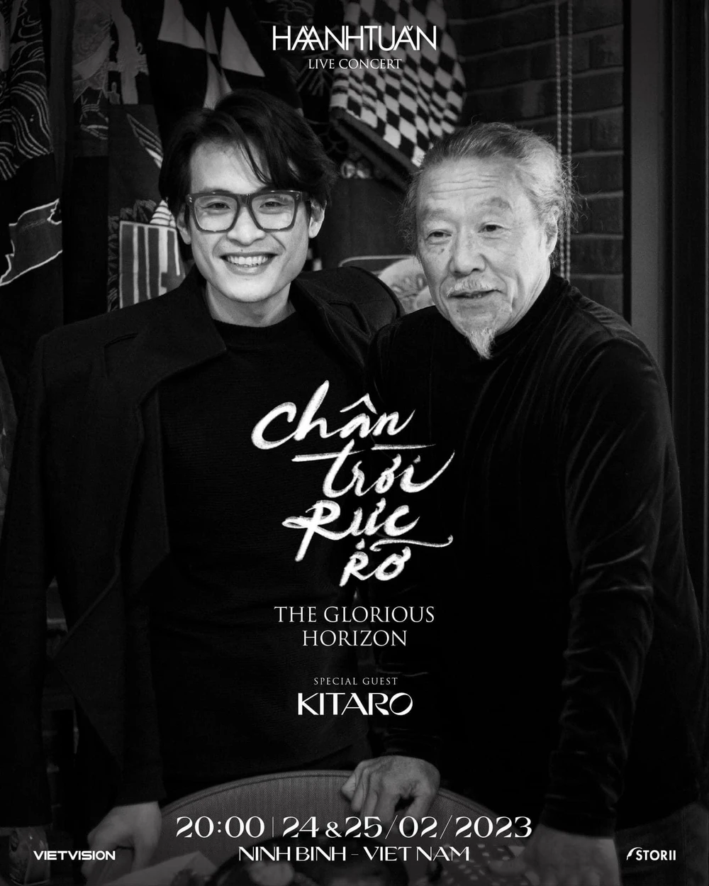 Huyền thoại âm nhạc Kitaro và Hà Anh Tuấn trong hình ảnh quảng bá cho dự án "Chân trời rực rỡ" . Ảnh: NVCC Huyền thoại âm nhạc Kitaro và Hà Anh Tuấn trong hình ảnh quảng bá cho dự án "Chân trời rực rỡ" . Ảnh: NVCC