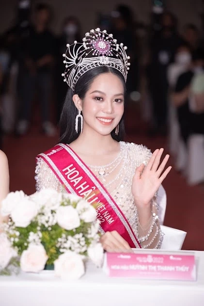 Huỳnh Thị Thanh Thủy tại buổi họp báo. Ảnh: KIẾNG CẬN Huỳnh Thị Thanh Thủy tại buổi họp báo. Ảnh: KIẾNG CẬN