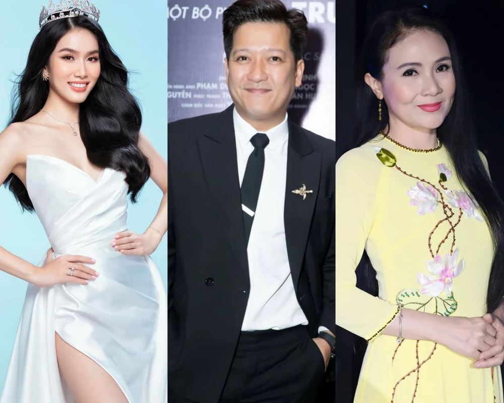 Từ trái sang: Á hậu Phương Anh, Trường Giang và NSND Thanh Ngân. Ảnh: FBNV