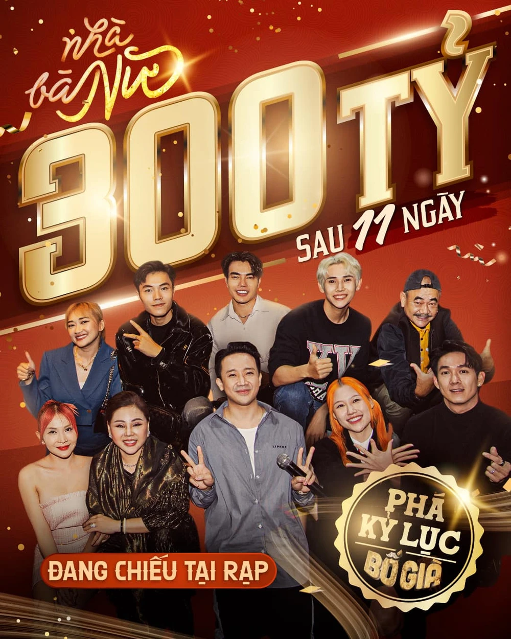 Chiều 1-2, "Nhà bà Nữ" đã đạt doanh thu 300 tỷ đồng. Ảnh: FB Trấn Thành Chiều 1-2, "Nhà bà Nữ" đã đạt doanh thu 300 tỷ đồng. Ảnh: FB Trấn Thành