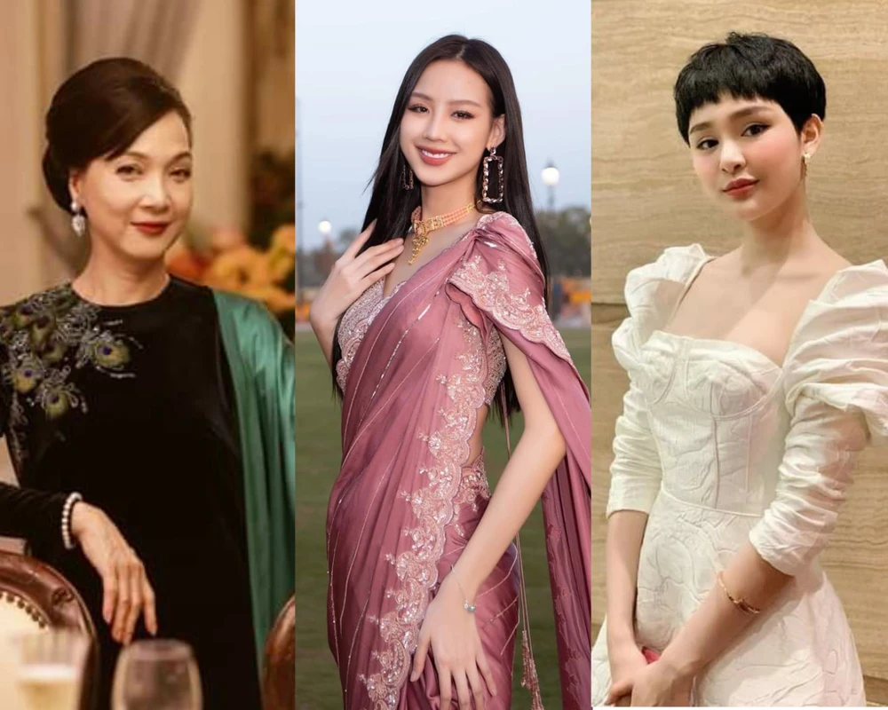 Từ trái sang: NSND Lê Khanh, Hoa hậu Bảo Ngọc và Hiền Hồ. Ảnh: FBNV