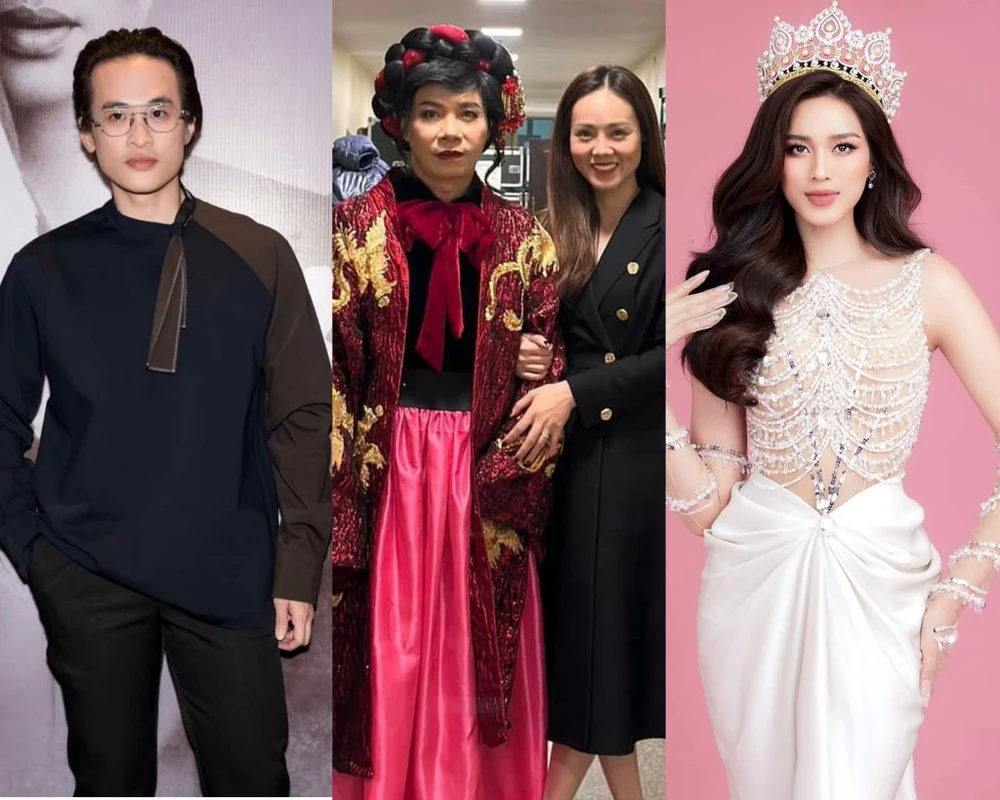 Từ trái sang: Hà Anh Tuấn, Công Lý cùng bà xã và Hoa hậu Đỗ Thị Hà. Ảnh: FBNV