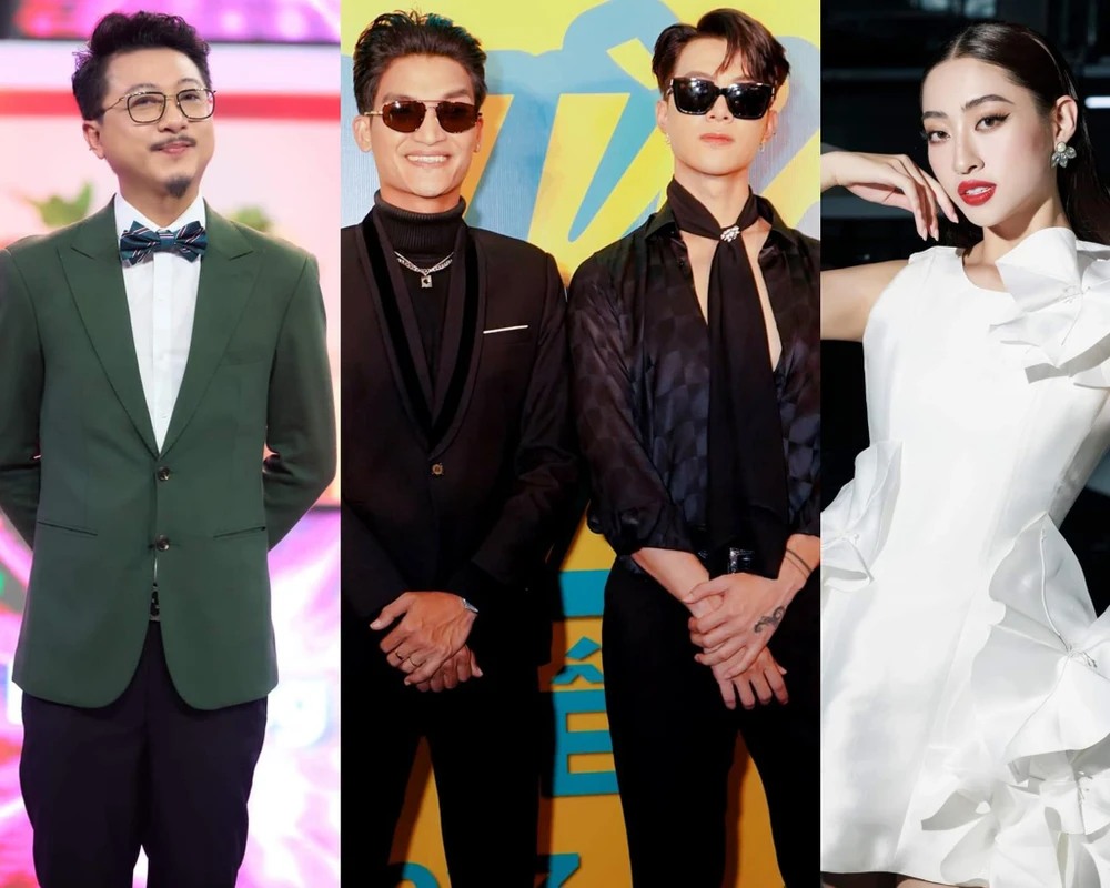 Từ trái sang: Diễn viên Hứa Minh Đạt, Mạc Văn Khoa, Anh Tú và Hoa hậu Lương Thuỳ Linh. Ảnh: FBNV Từ trái sang: Diễn viên Hứa Minh Đạt, Mạc Văn Khoa, Anh Tú và Hoa hậu Lương Thuỳ Linh. Ảnh: FBNV