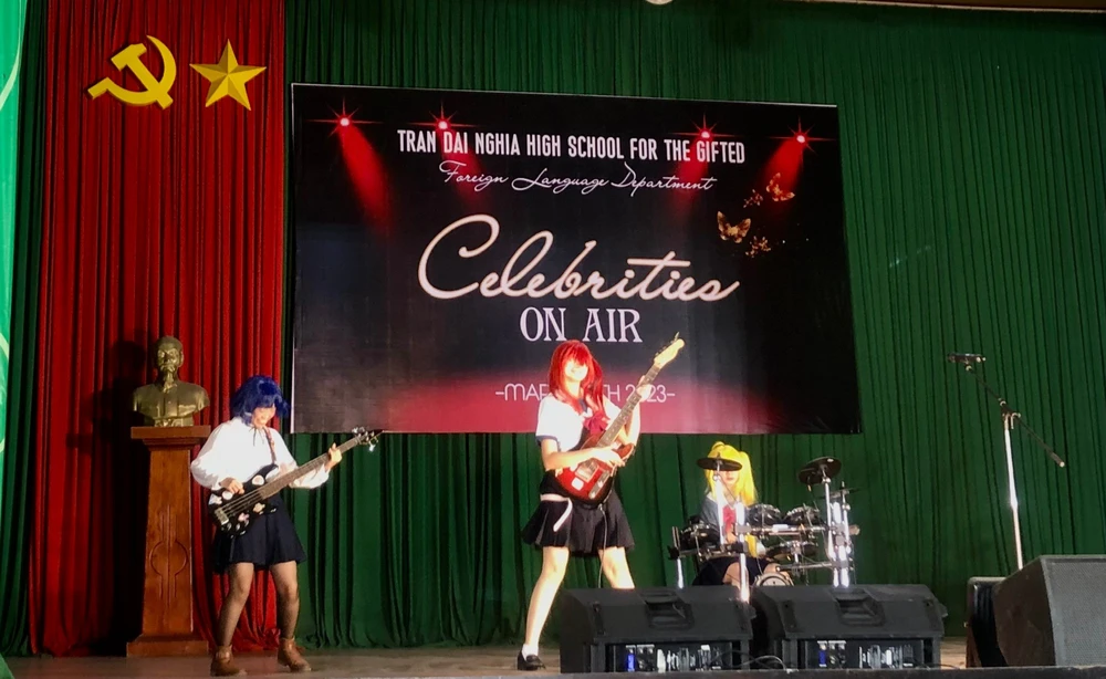 Màn Cosplay các nhân vật trong Anime Bocchi the Rock của nhóm. Ảnh: KHÁNH TRÚC