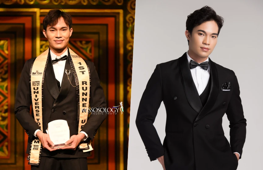 Huỳnh Võ Hoàng Sơn đoạt giải Á vương 1 Mister Universe Tourism 2023. Ảnh: Missosology, NVCC.