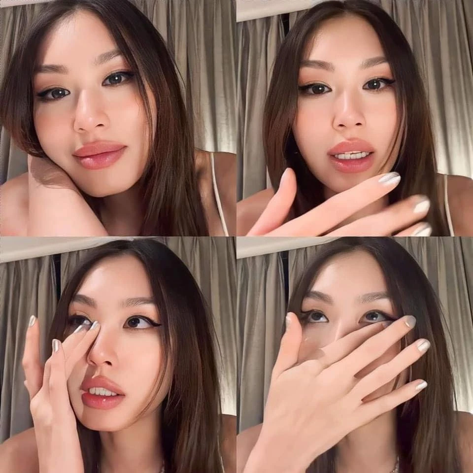 Thảo Nhi Lê nghẹn ngào trên sóng livestream. Ảnh: Chụp màn hình