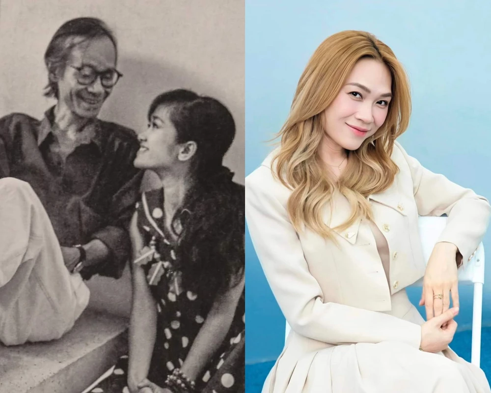 Từ trái sang: Nhạc sĩ Trịnh Công Sơn, ca sĩ Hồng Nhung và Mỹ Tâm. Ảnh: Dương Minh Long, FBNV