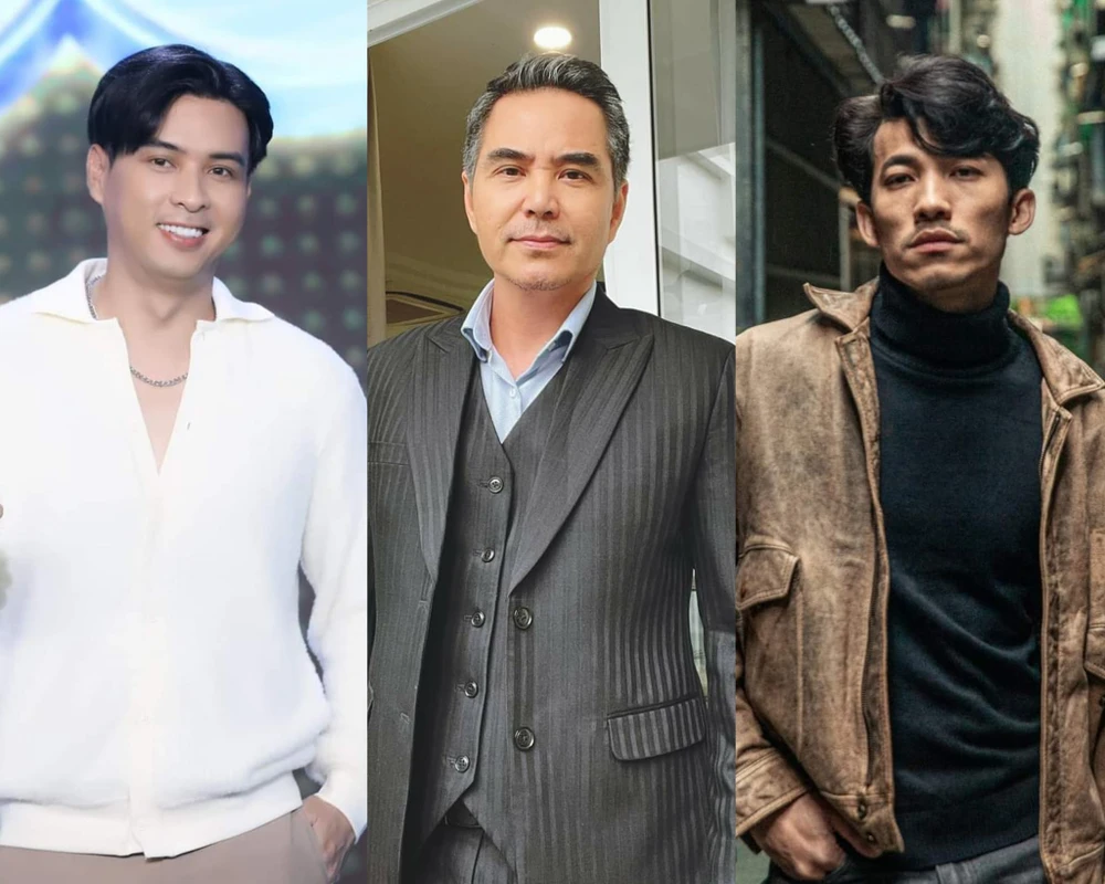 Từ trái sang: Ca sĩ Hồ Quang Hiếu, diễn viên Trung Dũng và Liêm Bỉnh Phát. Ảnh: FBNV