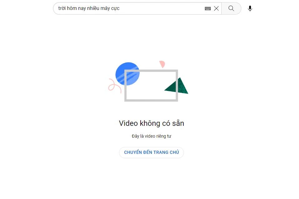 MV "Trời hôm nay nhiều mây cực" đã được đưa về chế độ riêng tư. Ảnh: Chụp màn hình