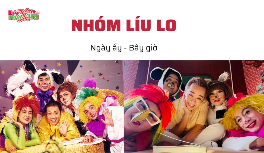 Hình ảnh nhóm Líu Lo ngày ấy và bây giờ sau 19 năm. Ảnh: Fanpage NXNX