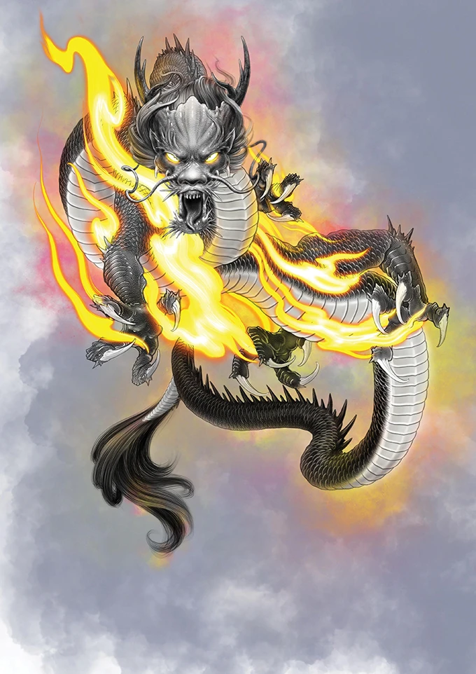 Hình xăm rồng của nghệ sĩ Trung Tadashi. Ảnh: NVCC Hình xăm rồng của nghệ sĩ Trung Tadashi. Ảnh: NVCC