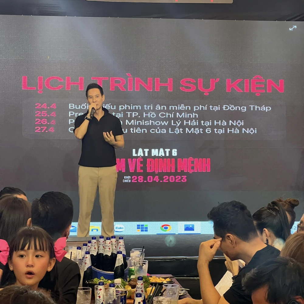 Lý Hải công bố lịch trình sự kiện của Lật mặt 6. Ảnh: H.N Lý Hải công bố lịch trình sự kiện của Lật mặt 6. Ảnh: H.N