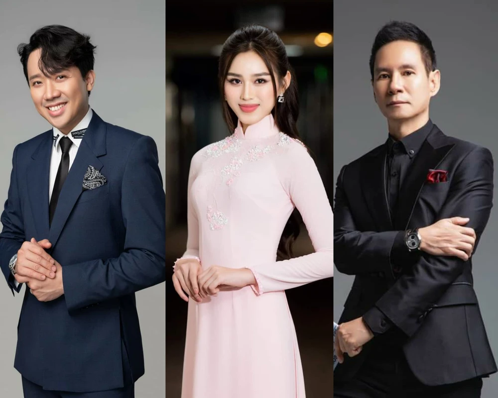 Từ trái sang: Trấn Thành, Hoa hậu Đỗ Thị Hà và Lý Hải. Ảnh: FBNV