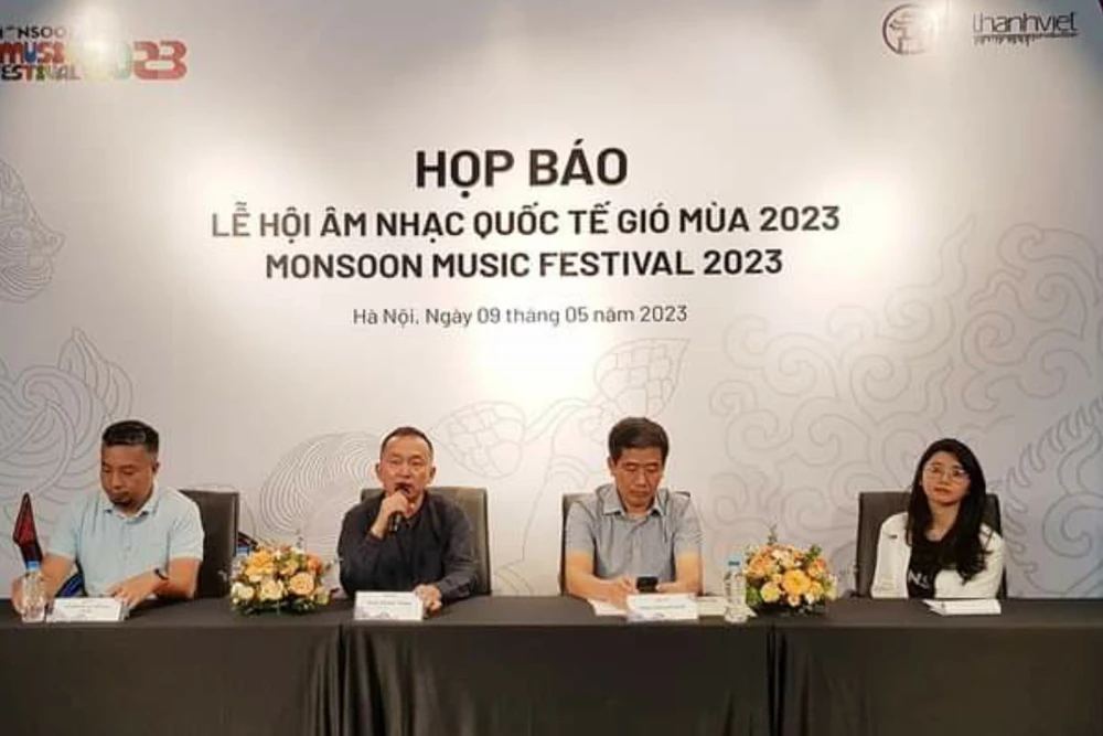 Nhạc sĩ Quốc Trung chia sẻ tại buổi họp báo. Ảnh: N.A