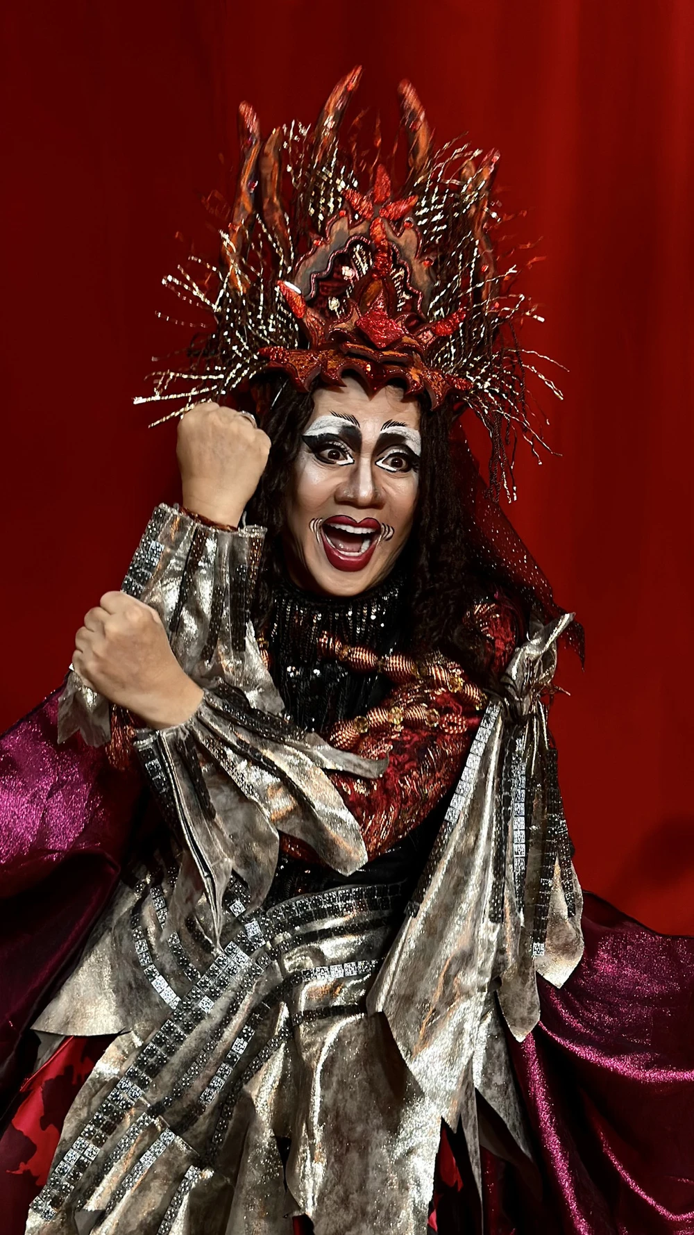 NSƯT Thành Lộc trong tạo hình Ác tiên Mắc Ma của chương trình Ngày xửa ngày xưa 34, với vở "Nàng công chúa và chiếc áo tầm gai". Ảnh: Sân khấu kịch IDÉCAF