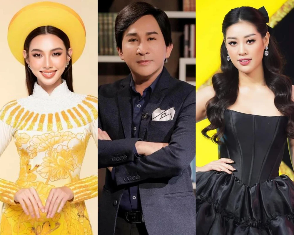 Từ trái sang: Hoa hậu Thùy Tiên, NSƯT Kim Tử Long và Hoa hậu Khánh Vân. Ảnh: FBNV