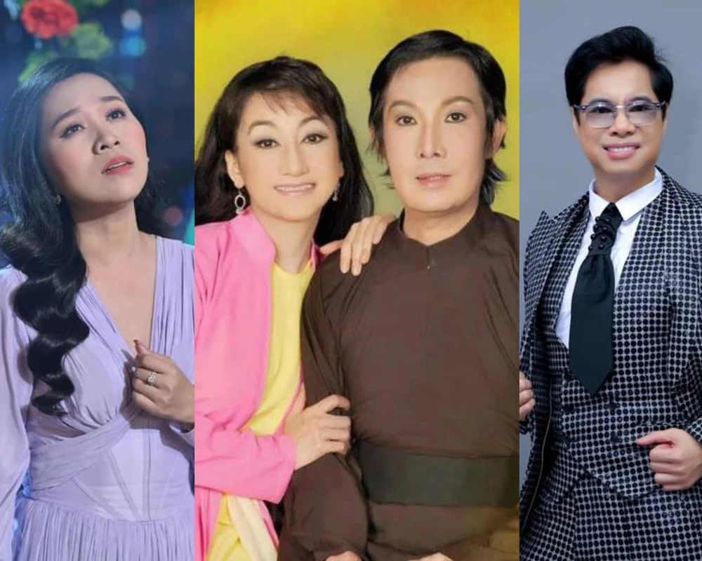 Từ trái sang: Hồng Phương, NSƯT Thanh Thanh Tâm, cố NSƯT Vũ Linh và Ngọc Sơn. Ảnh: FBNV