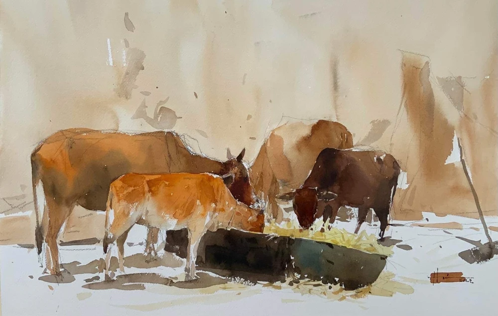 Họa sĩ Hồ Hưng với bộ tranh trực họa Tây Nguyên mang đến những cảm xúc chân thật về vùng cao. Họa sĩ Hồ Hưng với bộ tranh trực họa Tây Nguyên mang đến những cảm xúc chân thật về vùng cao.