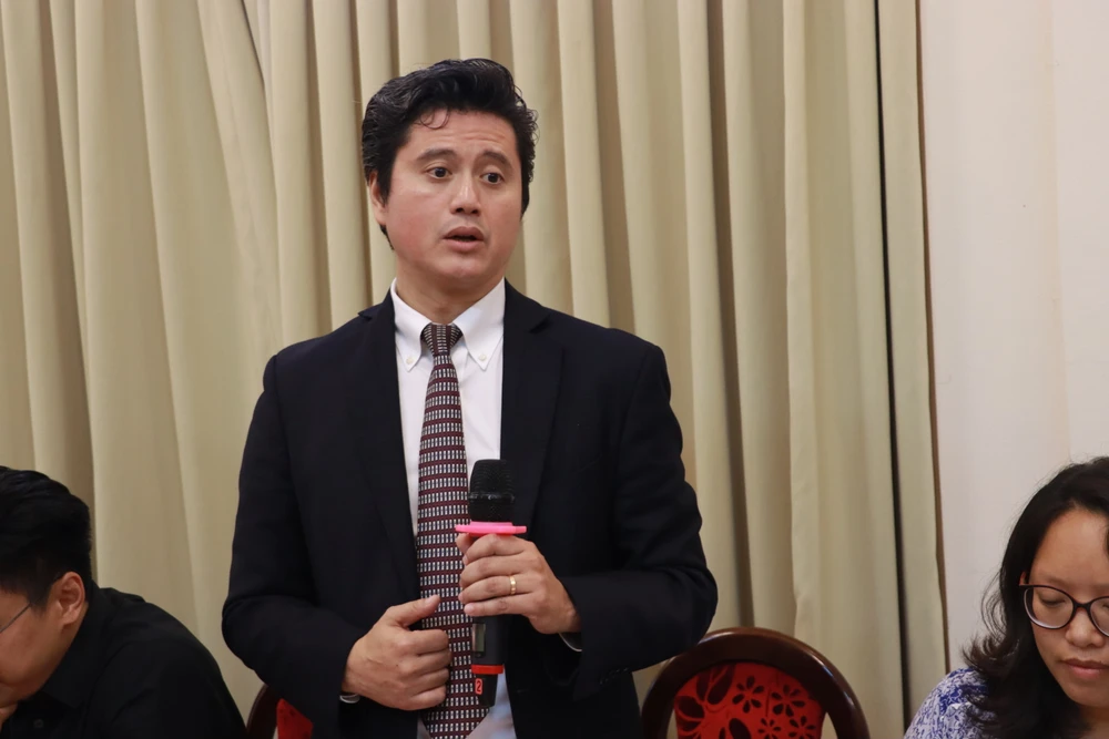 Ông Lê Ha My, Giám đốc Nhà hát Vũ kịch TP.HCM phát biểu. Ảnh: VĂN HÀ