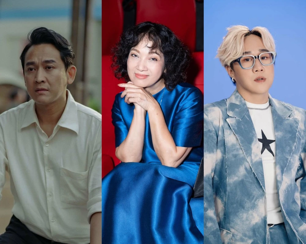 Từ trái sang: Hứa Vĩ Văn, NSND Lê Khanh, Trung Quân Idol. Ảnh: FBNV