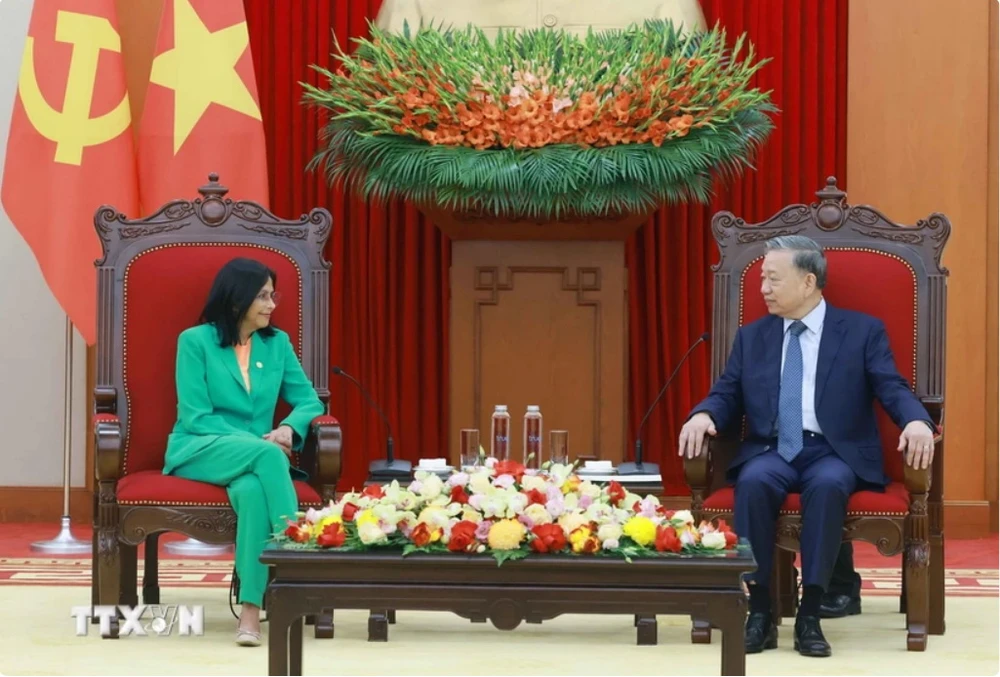 Tổng Bí thư Tô Lâm tiếp Phó Tổng thống Venezuela Delcy Rodriguez Gomez