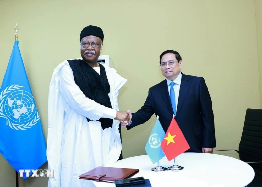 Thủ tướng Phạm Minh Chính gặp Chủ tịch Đại hội đồng Liên hợp quốc