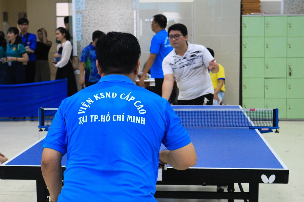 Các vận động viên rất hào hứng khi tham gia hội thao. Ảnh: THẾ GIANG