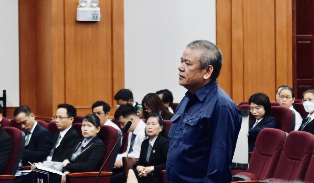 Bị cáo Thụy tại phiên tòa phúc thẩm. Ảnh: TRẦN MINH